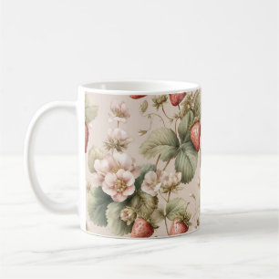 Niedliches Wasserfarben Bunny mit Erdbeeren Kaffeetasse