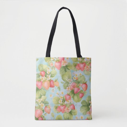 Niedliches Wasserfarben Bunny mit Erdbeeren Tasche (Vorderseite)