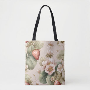 Niedliches Wasserfarben Bunny mit Erdbeeren Tasche