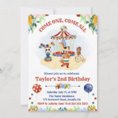 Niedliches Wasserfarben Circus Karneval Kindergebu Einladung (Vorderseite)