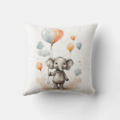 Niedliches Wasserfarben Elephant Red Blue Balloon Kissen (Rückseite)