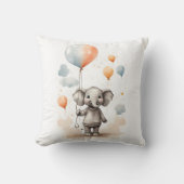 Niedliches Wasserfarben Elephant Red Blue Balloon  Kissen (Vorderseite)