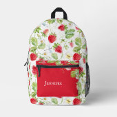 Niedliches Wasserfarben Erdbeeren Fruchtmuster Bedruckter Rucksack (Vorderseite)