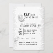 Niedliches Wasserfarben Ghost Eat Drink Beängstige Einladung (Vorderseite)