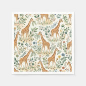 Niedliches Wasserfarben-Giraffenmuster Serviette (Vorderseite)