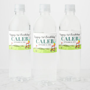 Niedliches Wasserfarben Golf Golfing Par-tee-Kinde Wasserflaschenetikett