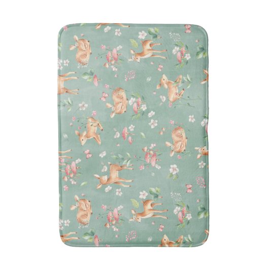 Niedliches Wasserfarben-Hirschmuster Badematte (Vorderseite Vertikal)