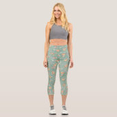 Niedliches Wasserfarben-Hirschmuster Capri Leggings (Vorderseite)