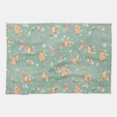 Niedliches Wasserfarben-Hirschmuster Geschirrtuch (Horizontal)