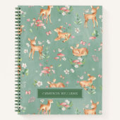 Niedliches Wasserfarben-Hirschmuster Notizblock (Vorderseite)