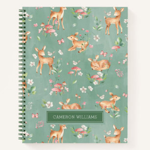Niedliches Wasserfarben-Hirschmuster Notizblock