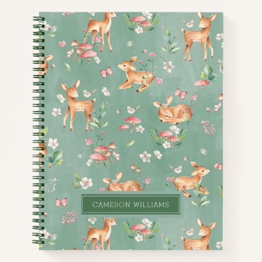 Niedliches Wasserfarben-Hirschmuster Notizblock (Vorderseite)