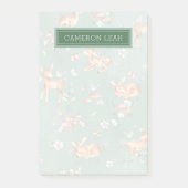 Niedliches Wasserfarben-Hirschmuster Post-it Klebezettel (Vorderseite)