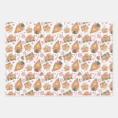 Niedliches Wasserfarben-Lebkuchen-Haus Weihnachten Geschenkpapier Set (Vorderseite 3)