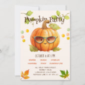 Niedliches Wasserfarben Orange Pumpkin Kid Hallowe Einladung (Vorderseite)