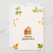 Niedliches Wasserfarben Orange Pumpkin Kid Hallowe Einladung (Rückseite)