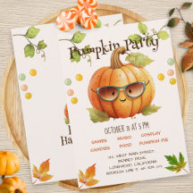 Niedliches Wasserfarben Orange Pumpkin Kid Hallowe