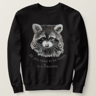 Niedliches Wasserfarben Raccoon Happy Inspiration Sweatshirt