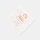 Niedliches Wasserfarben Rosa Bunny Boho Girl Babyd Serviette (Ecke)