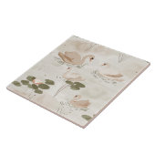 Niedliches Wasserfarben-Schwanenmuster Fliese (Seite)