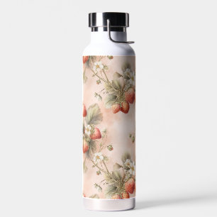 Niedliches Wasserfarben Sonnenschein mit Erdbeeren Trinkflasche