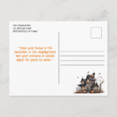 Niedliches Wasserfarben-Spuk HausHalloween Postkarte (Rückseite)