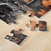 Niedliches Wasserfarben-Spuk HausHalloween Puzzle (Seite)