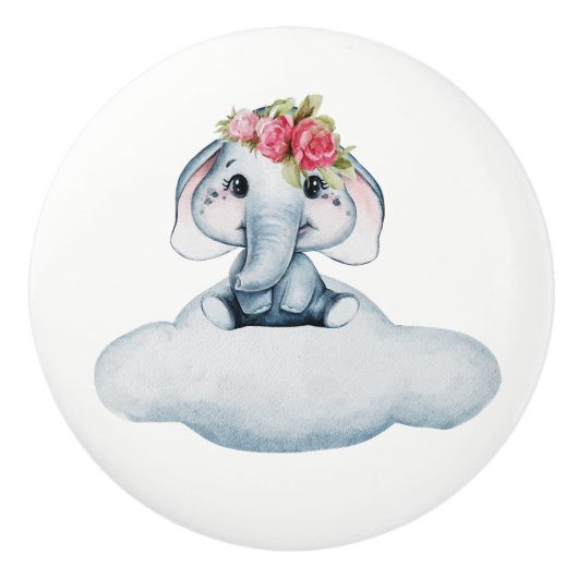 Niedliches Wasserfarbenbaby Keramikknauf (Vorderseite)