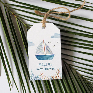 Niedliches Wasserfarbenboot Kinderdusche Geschenkanhänger