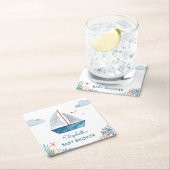 Niedliches Wasserfarbenboot Kinderdusche Rechteckiger Pappuntersetzer (Vor Ort)