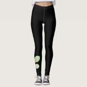 Niedliches Wasserfarbenflormuster auf Schwarz Leggings (Vorderseite)