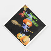 Niedliches Wasserfarbenfrohen Halloween Serviette (Ecke)