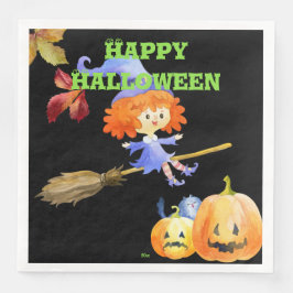 Niedliches Wasserfarbenfrohen Halloween Serviette