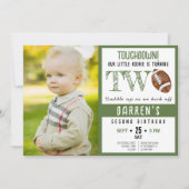 Niedliches Wasserfarbenfußball-Foto 2. Geburtstag Einladung (Vorderseite)