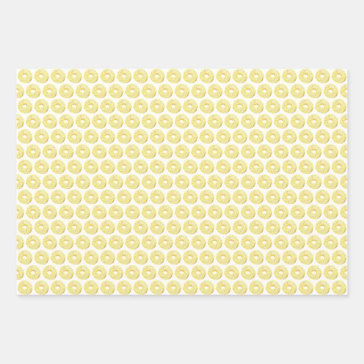 Niedliches Wasserfarbengelbes Donuts Muster Geschenkpapier Set (Vorderseite)