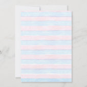 Niedliches Wasserfarbengeschlecht offenbart Herzba Einladung (Rückseite)