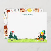 Niedliches WasserfarbenGolf Golfspielen Kleines Pr Mitteilungskarte (Vorne/Hinten)