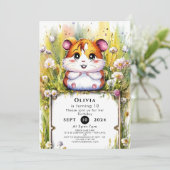 Niedliches WasserfarbenHamster Geburtstag Einladung (Stehend Vorderseite)