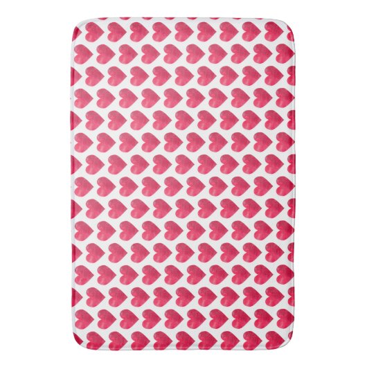 Niedliches Wasserfarbenherz Einfaches Muster Badematte (Vorderseite Vertikal)