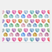 Niedliches Wasserfarbenherz Gemstone Farbenfrohe M Geschenkpapier Set (Vorderseite)
