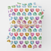 Niedliches Wasserfarbenherz Gemstone Farbenfrohe M Geschenkpapier Set (Beispiel)