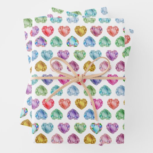Niedliches Wasserfarbenherz Gemstone Farbenfrohe M Geschenkpapier Set (Beispiel)