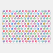 Niedliches Wasserfarbenherz Gemstone Farbenfrohe M Geschenkpapier Set (Vorderseite)