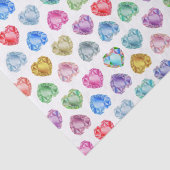 Niedliches Wasserfarbenherz Gemstone Farbenfrohe M Seidenpapier (Detail)