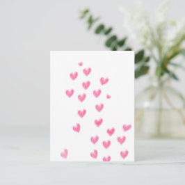 Niedliches Wasserfarbenherz Valentinstag Postkarte