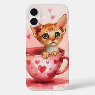 NIEDLICHES WASSERFARBENKÜCHE IM PINK TEE CUP iPhone 16 PLUS HÜLLE