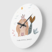 Niedliches Wasserfarbenmagazin Große Wanduhr (Winkel)