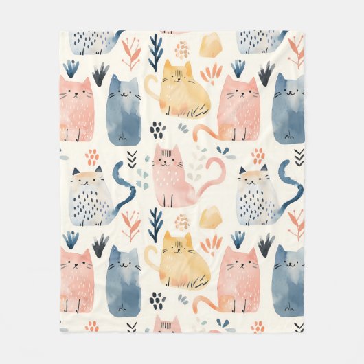 Niedliches Wasserfarbenmuster Fleecedecke (Vorderseite)