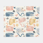 Niedliches Wasserfarbenmuster Fleecedecke (Vorderseite (Horizontal))