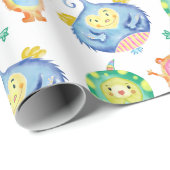 Niedliches Wasserfarbenmuster Geschenkpapier (Rolleneckpunkt)